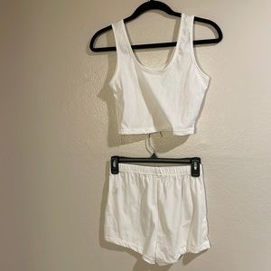 White shorts and top set